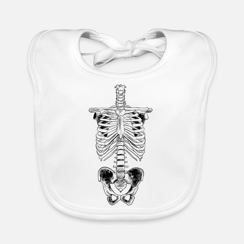 Skelett Knochen Mensch Brustkorb Anatomie - Baby Bio-Lätzchen - Weiß
