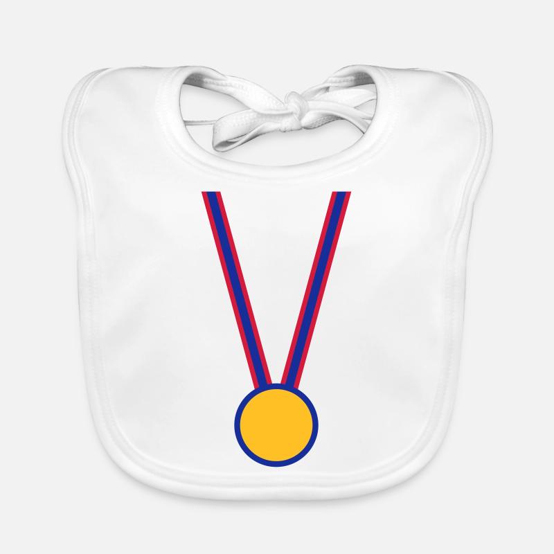 médaille - Bavoir bio Bébé - blanc