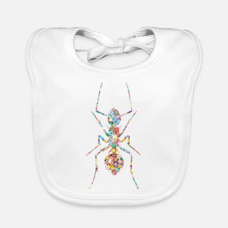 Fourmi - Bavoir bio Bébé - blanc