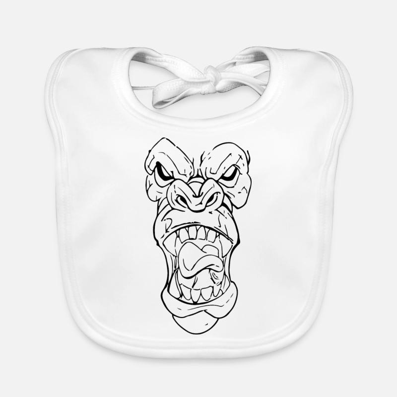 Wütender Gorilla Silberrücken Baby Bio-Lätzchen