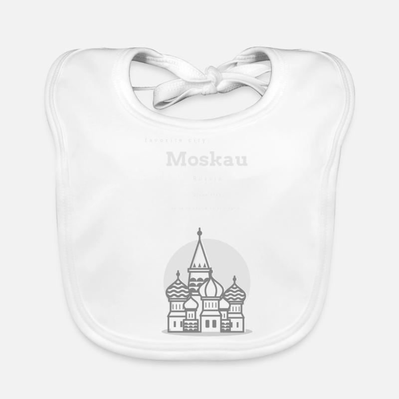 Moscow Favorite City Memory Coordinates Organic Baby Bibs