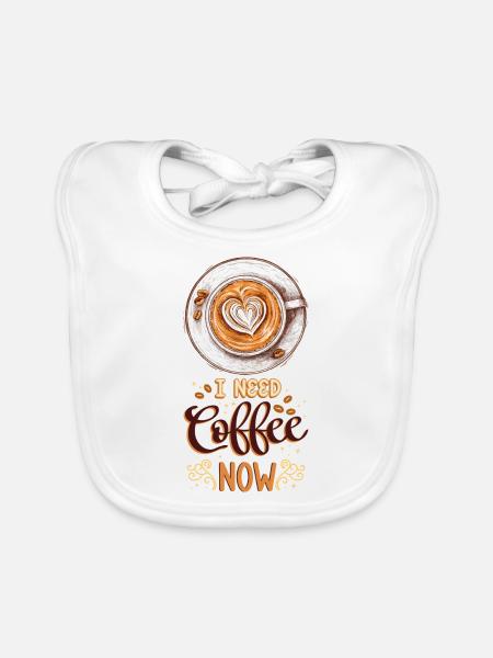 Café Amateur de Café Tasse à café Barista Vintage - Bavoir bio Bébé - blanc - Devant