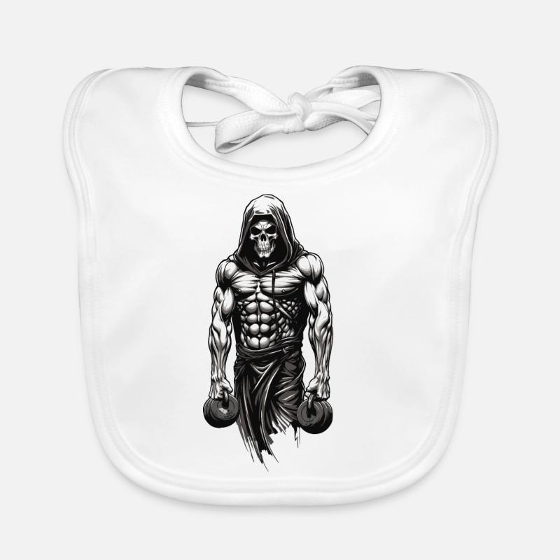 Conception puissante de l’entraînement du squelette du bodybuilder Bavoir bio Bébé