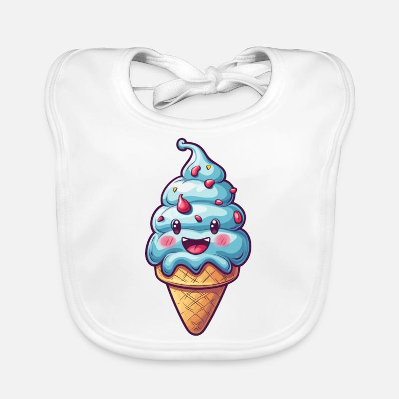 Création de crème glacée souriante Bavoir bio Bébé