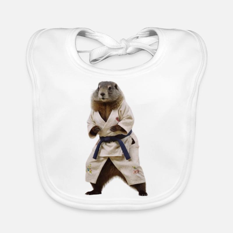 Marmotte sportive - Bavoir bio Bébé - blanc
