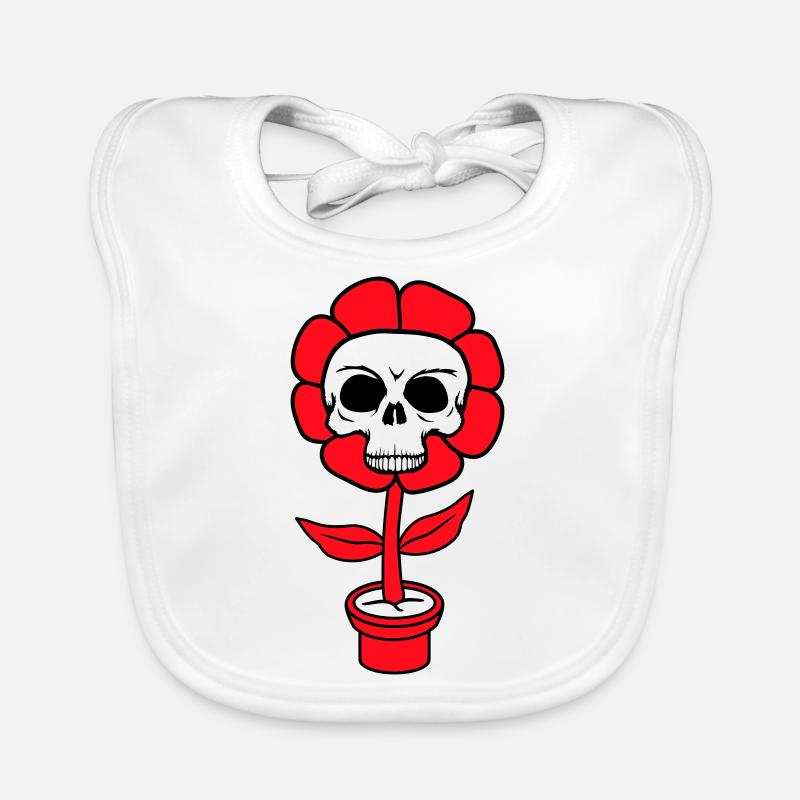 Evil Halloween Fleur Crâne Crâne Horreur Pot Bavoir bio Bébé