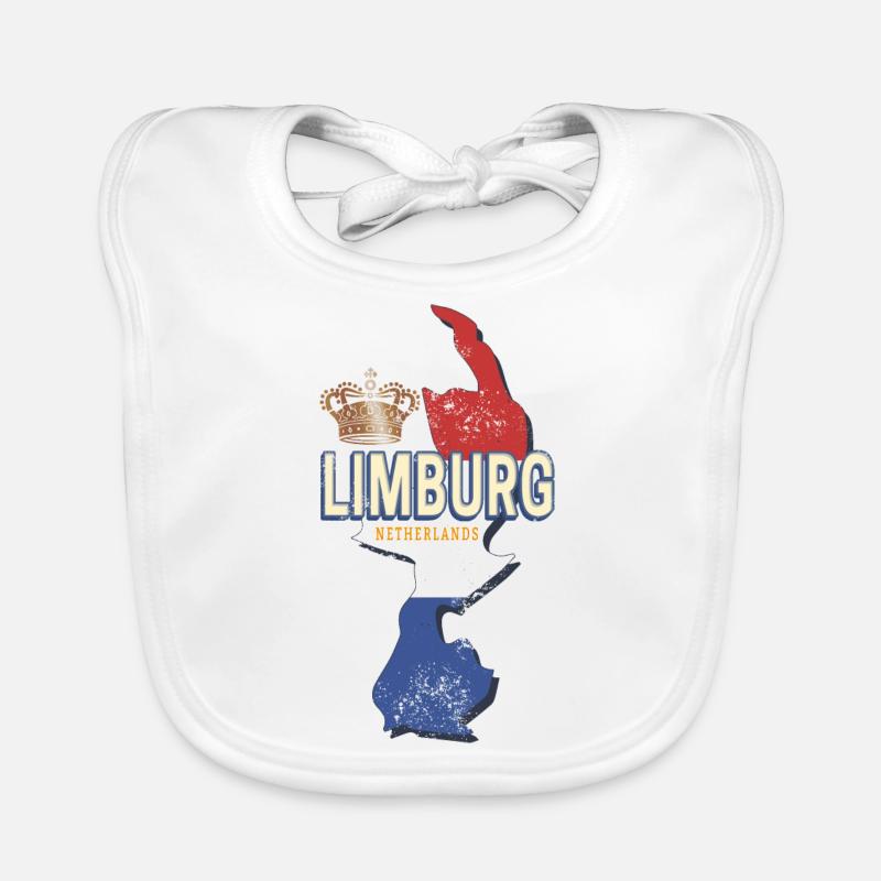 Limburg Netherlands Retro Map Holland Organic Baby Bibs
