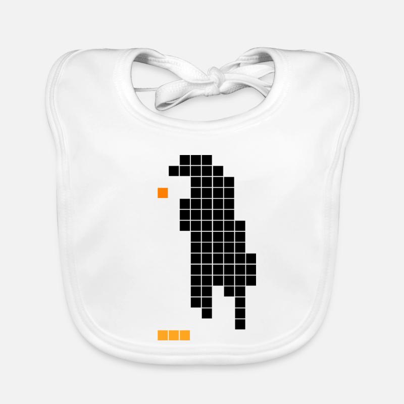 Pixel Pinguin – Retro Tier Design Baby Bio-Lätzchen