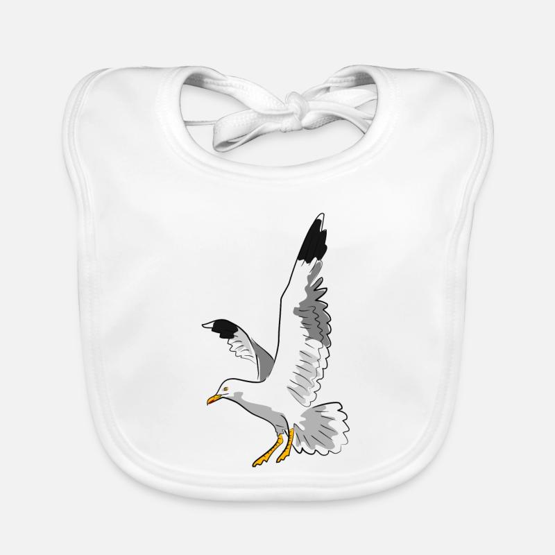 mouette - Bavoir bio Bébé - blanc