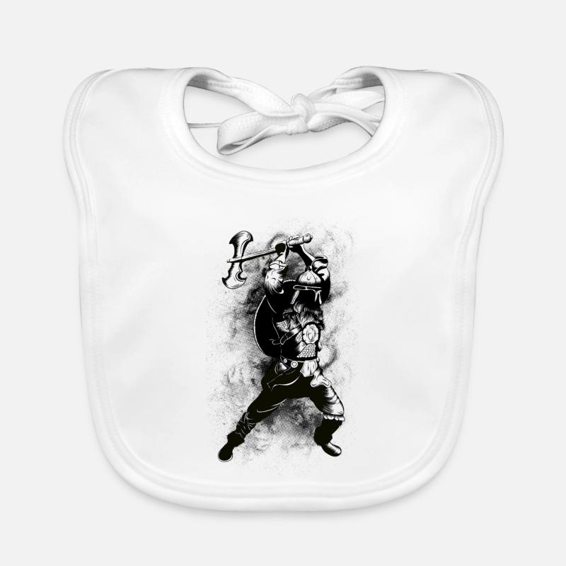 Viking Warrior - Bavoir bio Bébé - blanc