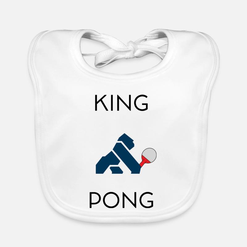 King pong - Bavoir bio Bébé - blanc