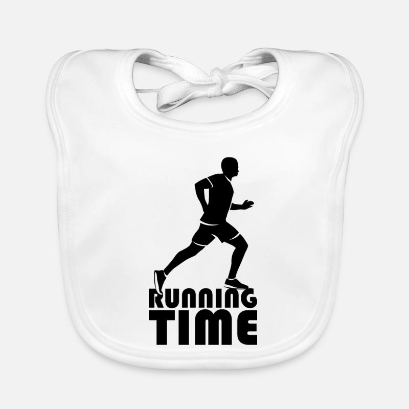 Icône de temps de course Icône Logo Illustration du coureur Bavoir bio Bébé