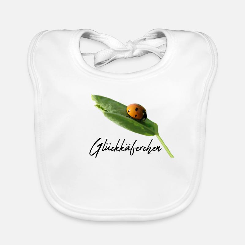 Lucky Beetle Ladybug Lucky Charm Organic Baby Bibs