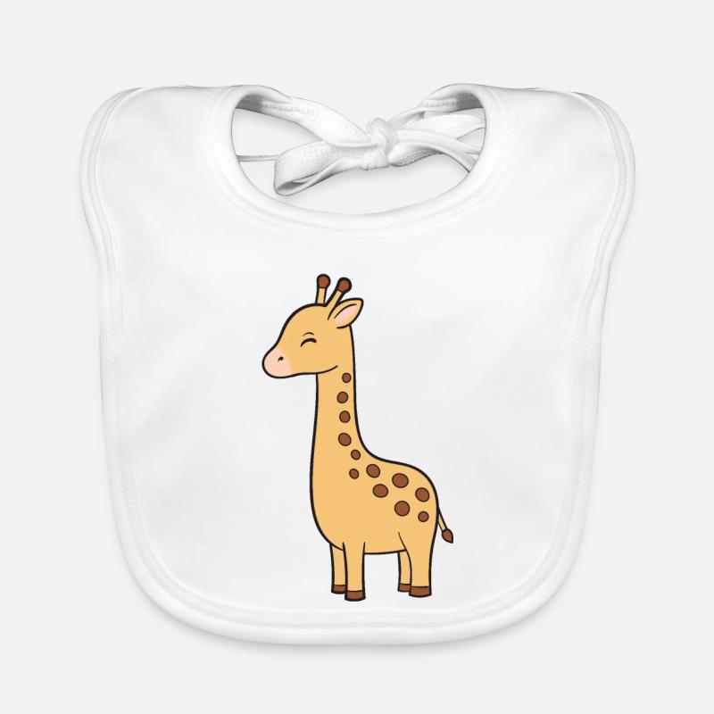 Girafe - Bavoir bio Bébé - blanc