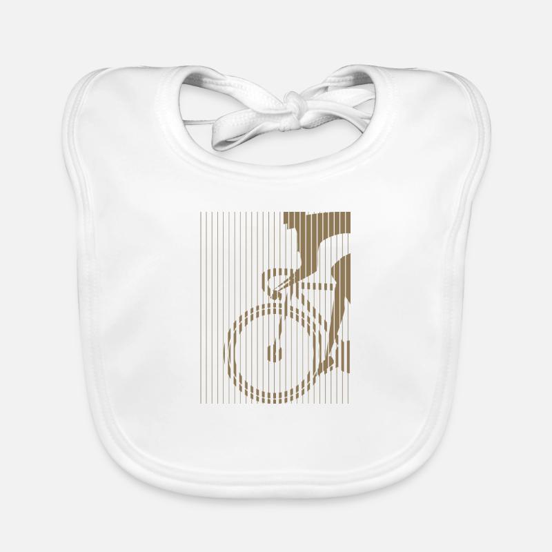 Silhouette cycliste dans le style du Bauhaus - Bavoir bio Bébé - blanc