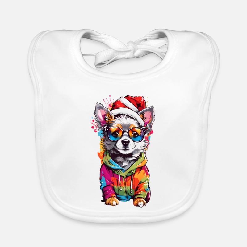Cute dog Organic Baby Bibs