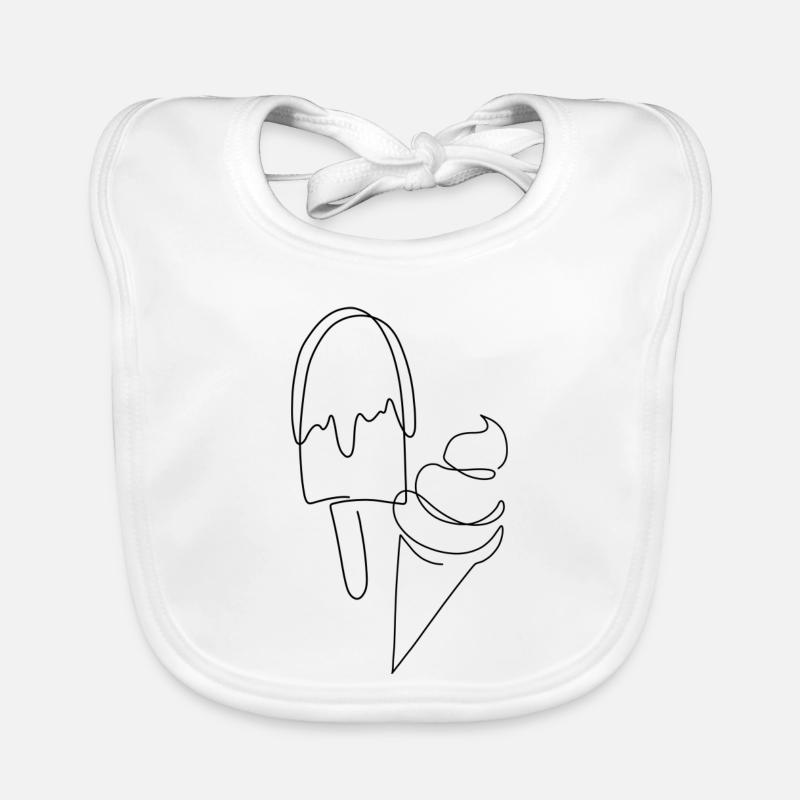 "IceIce (Baby)" Sommer Lineart Eis / Ice Cream Baby Bio-Lätzchen
