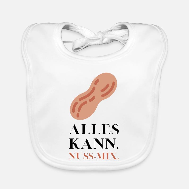 Alles kann Nuss Mix - Baby Bio-Lätzchen - Weiß