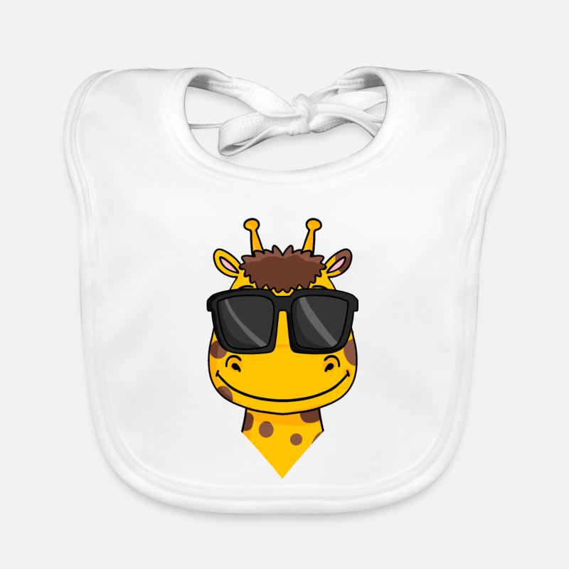 Giraffe with glasses Organic Baby Bibs