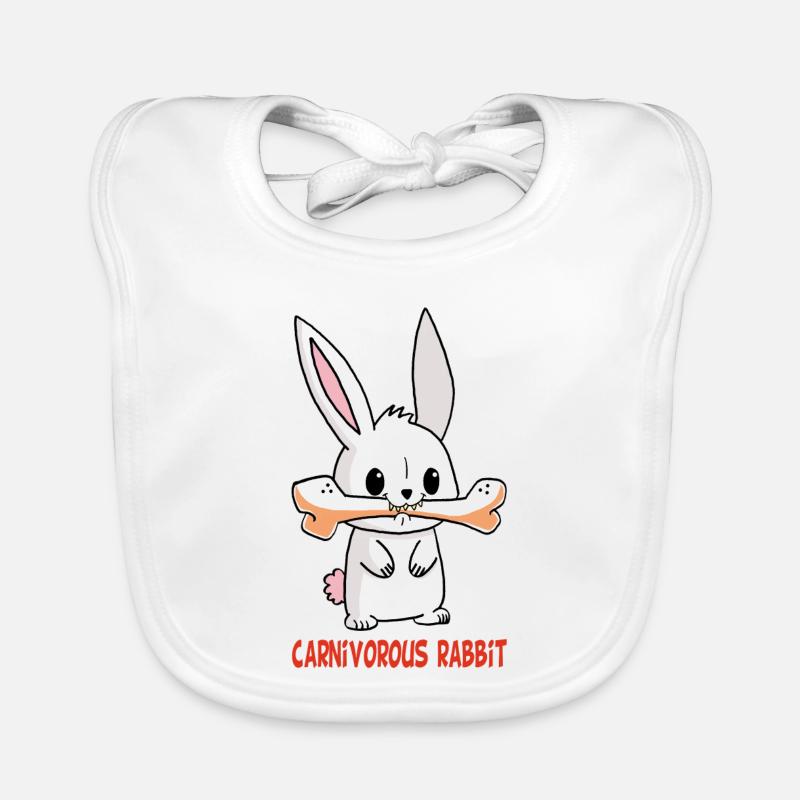 Carnivorous white rabbit Organic Baby Bibs