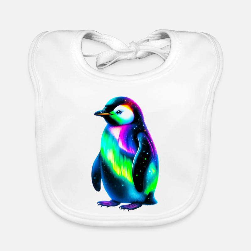 Pinguin - Baby Bio-Lätzchen - Weiß