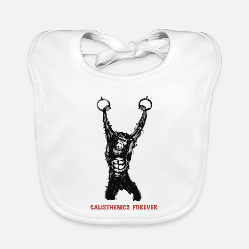 Calisthenics Evolution - Anneaux de gymnastique - Bavoir bio Bébé - blanc