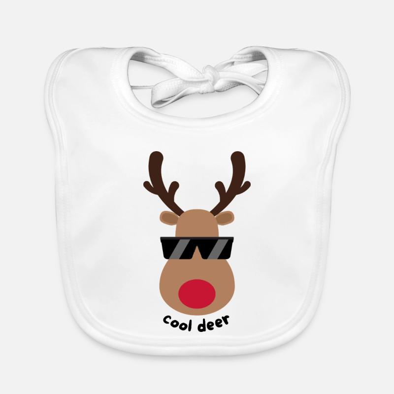 cool deer - Baby Bio-Lätzchen - Weiß