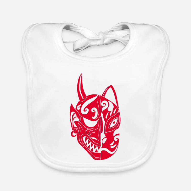 Japanese Red Demon Cat Organic Baby Bibs