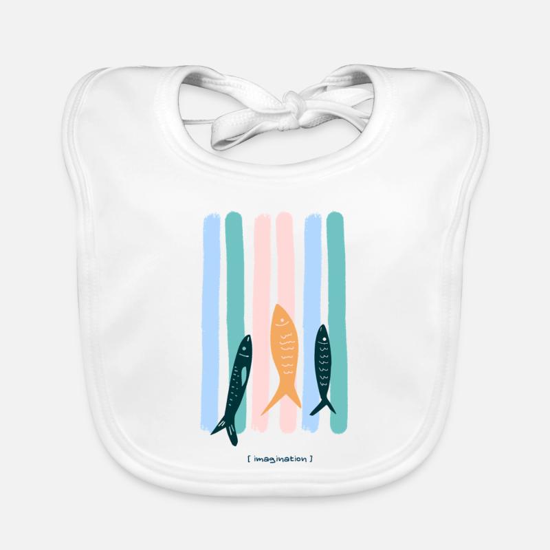 Sardine Strips Organic Baby Bibs