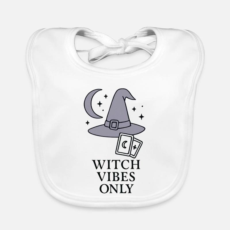 Witches Vibes Moon Hat Pattern Organic Baby Bibs