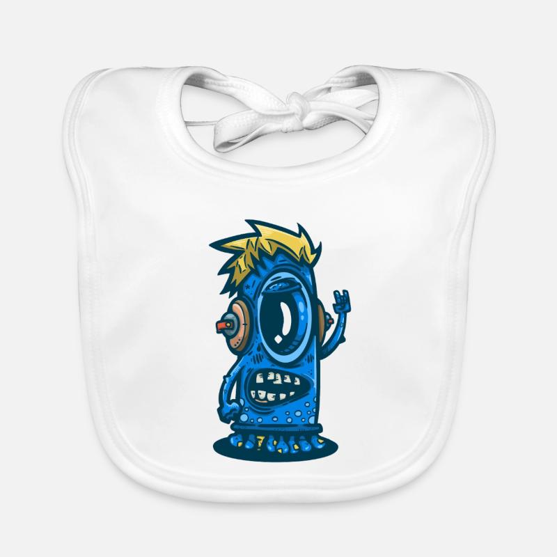 Monstre bleu avec casque Bavoir bio Bébé