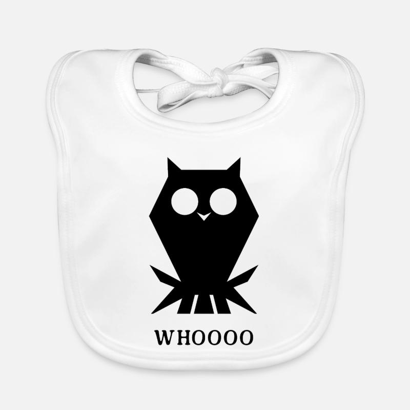 Eule „Whoooo“ – Lustiges Tier Design Baby Bio-Lätzchen
