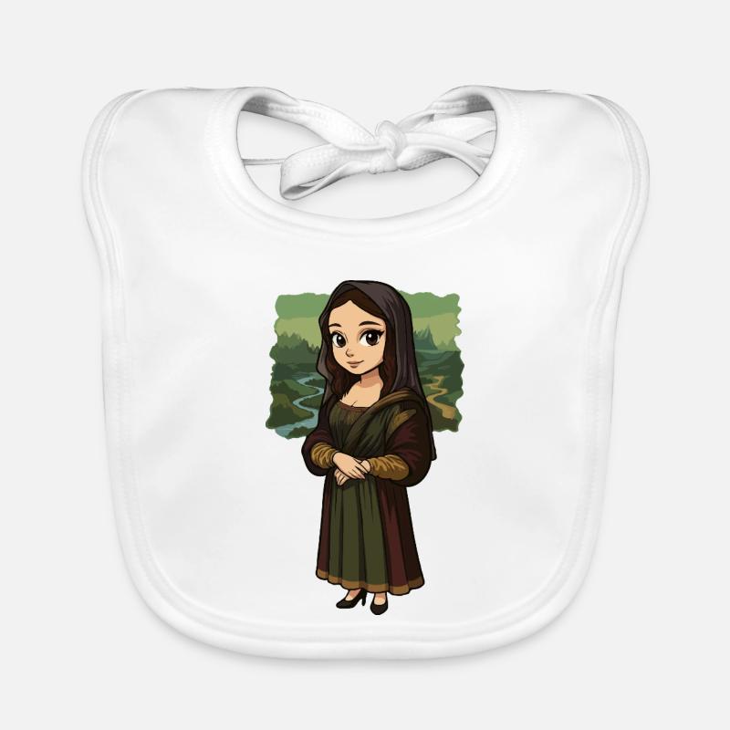 Mona-Lisa-Chibi-Stil Baby Bio-Lätzchen