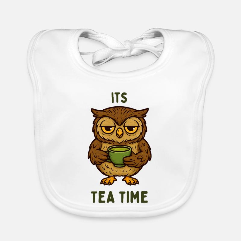 Sleeping Owl Tea Time Organic Baby Bibs