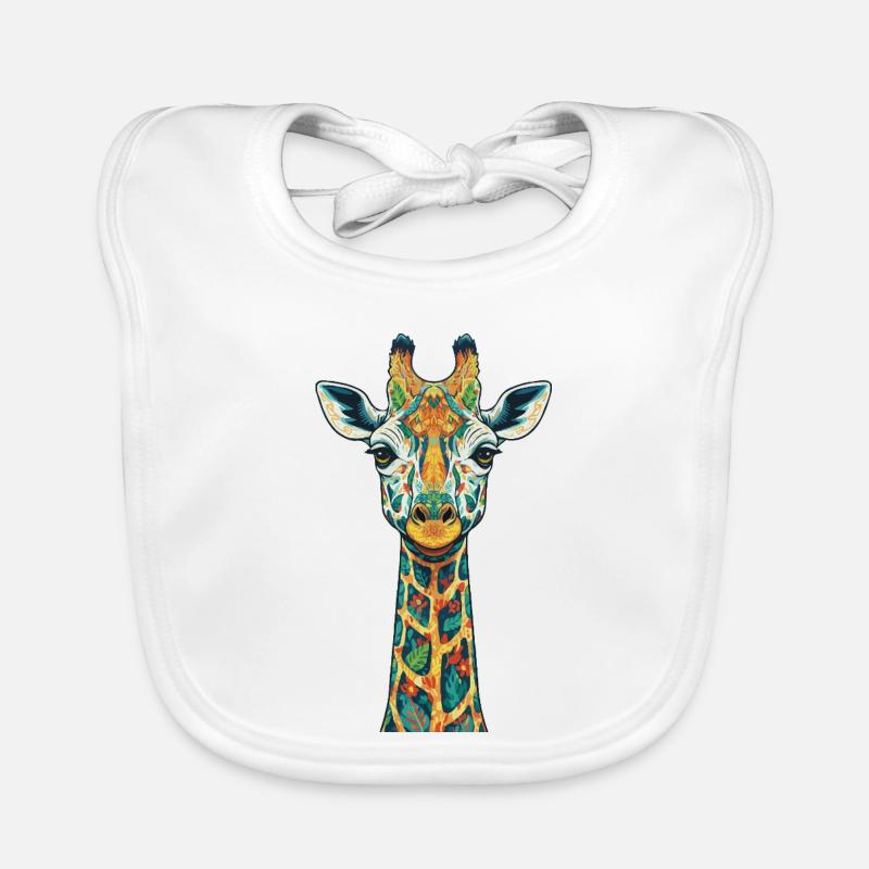 Estampe colorée sur girafe Bavoir bio Bébé