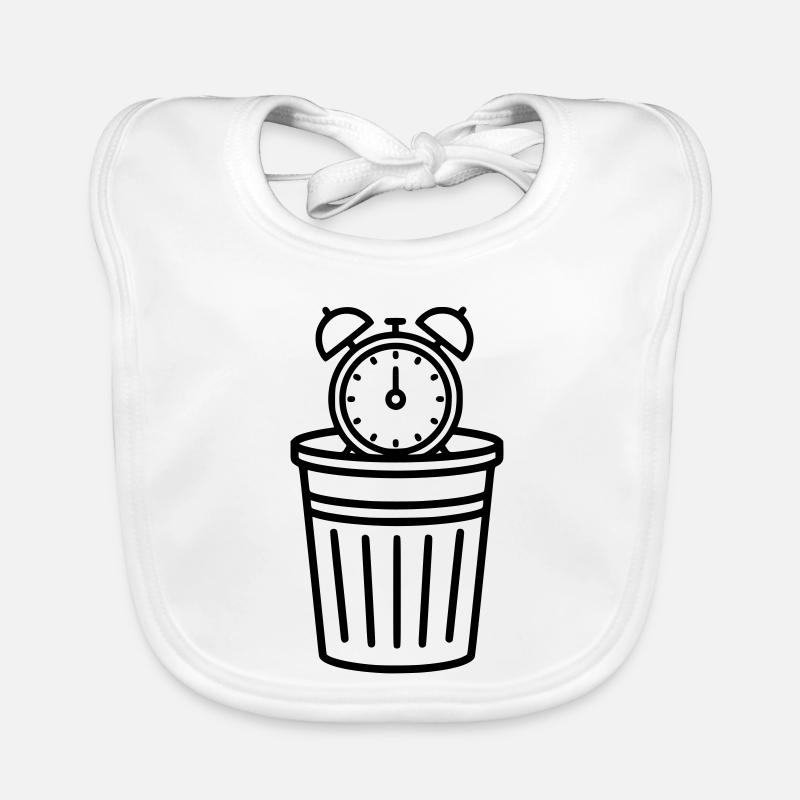 Alarm clock in the trash can time Organic Baby Bibs