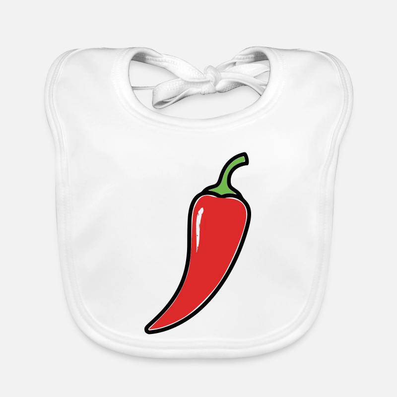 Chili Schote Scharf Comic Baby Bio-Lätzchen
