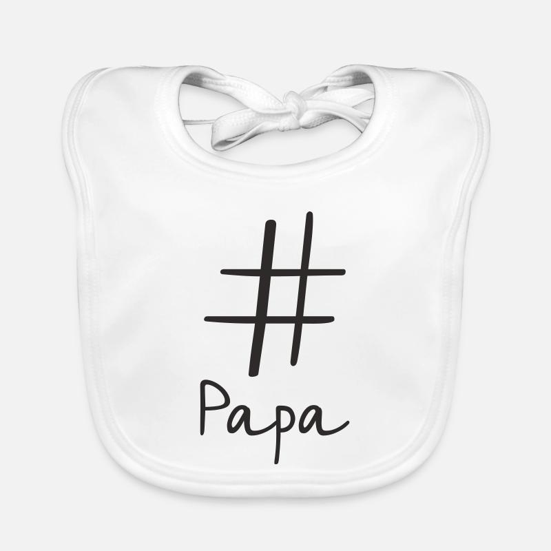 #Papa – Conception moderne du texte par hashtag Bavoir bio Bébé