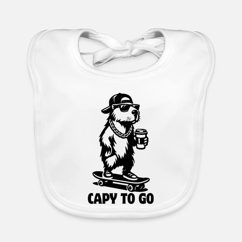 Capy à emporter | Skateboard Capybara | Café Bavoir bio Bébé