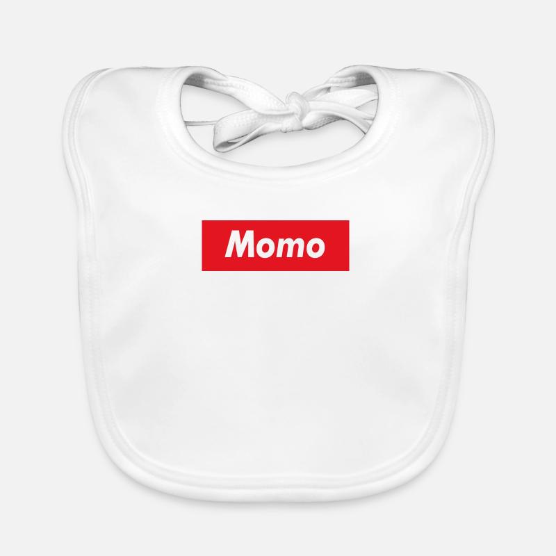Momo red stripe Organic Baby Bibs
