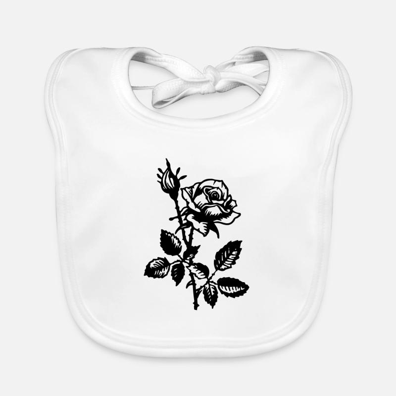 Rose Flower Organic Baby Bibs