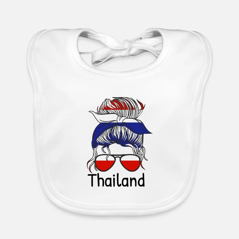 Thaïlande Drapeau Thaïlandais Drapeau utilisé Look Bavoir bio Bébé