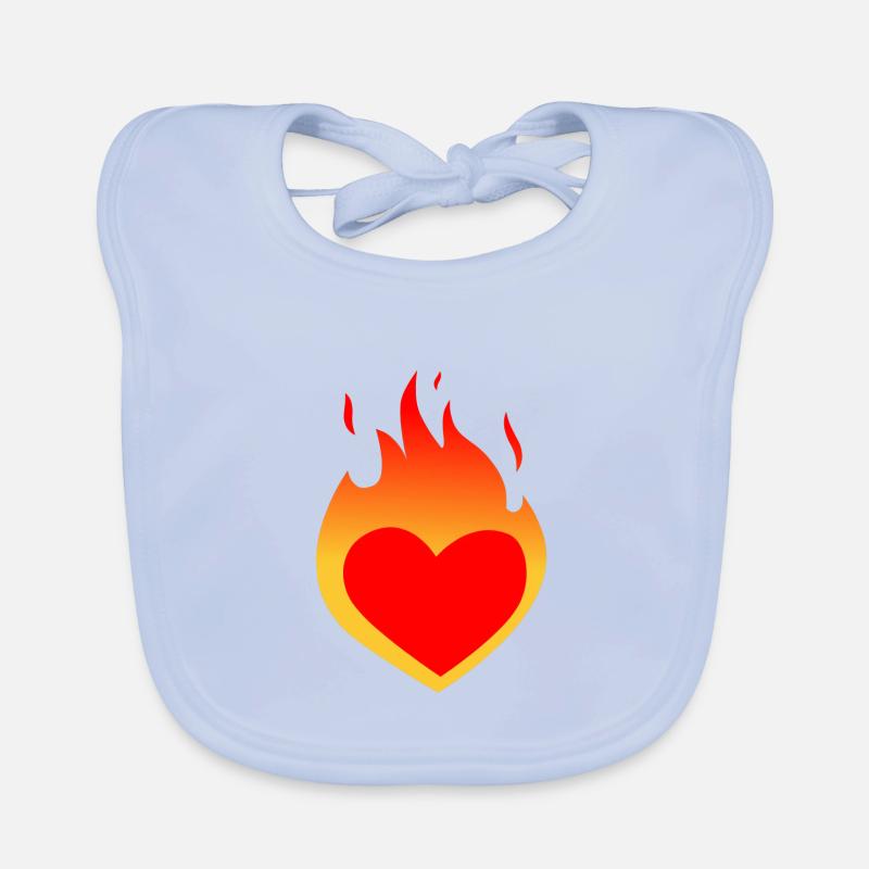 Burning heart Organic Baby Bibs