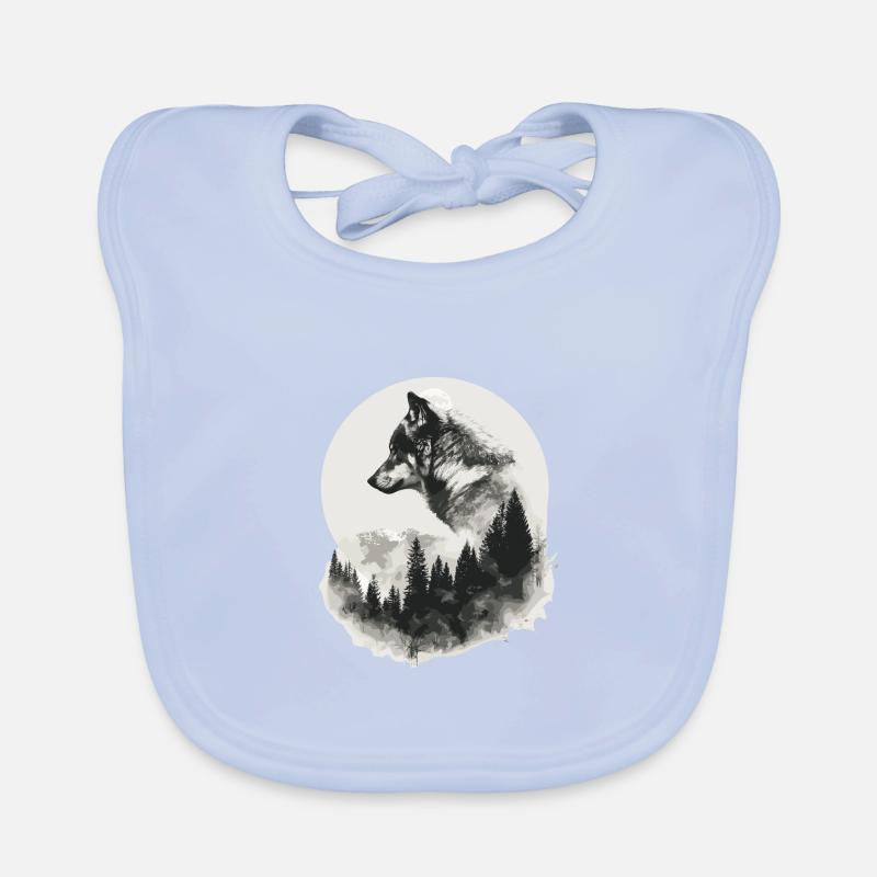 Wolf Wild Wolves Wilderness Howling Organic Baby Bibs