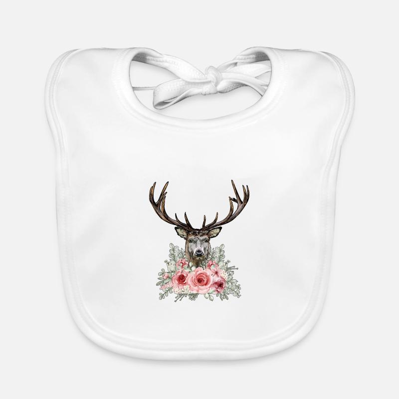 Deer and Roses Dirndl Replacement Ladies Organic Baby Bibs