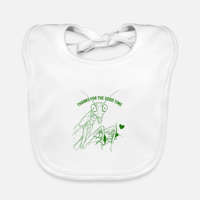 Praying mantis Thanks for the good time insect Organic Baby Bibs