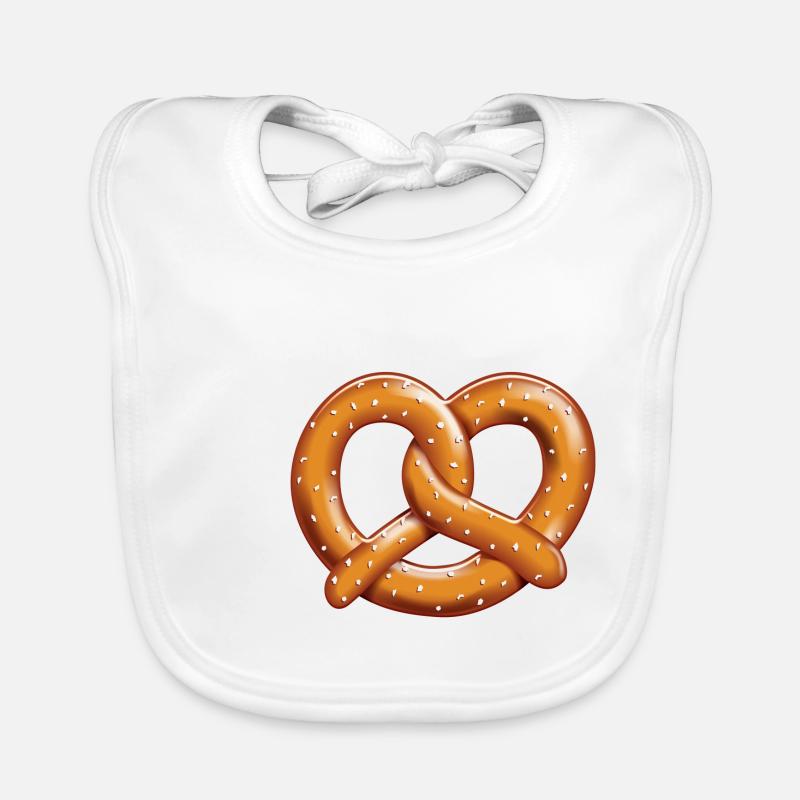 Brezel - Baby Bio-Lätzchen - Weiß