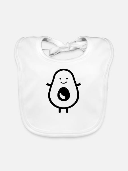 avocado - Organic Baby Bibs - white - Front