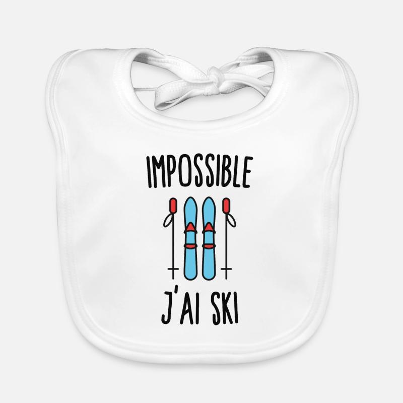 Impossible j'ai ski Bavoir bio Bébé