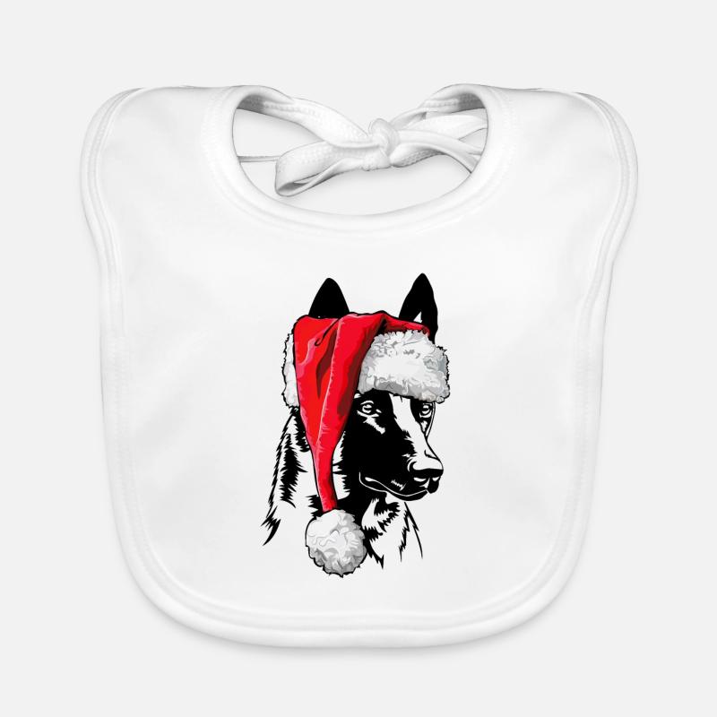 Père Noël Malinois Saint-Nicolas chiens Wilsigns Bavoir bio Bébé